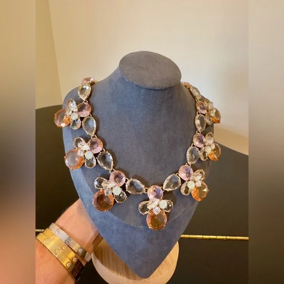NWT Luxury Wedding Rare Spring Summer Formal J. Crew Crystal Statement Necklace
